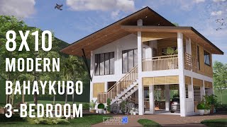 88M X 10M  Modern Bahay Kubo  3Bedroom [upl. by Langill860]