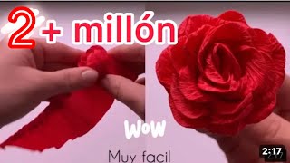 Como haces flores de papel crepe San Valentín [upl. by Aikym]