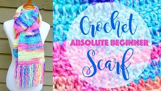 How To Crochet A Scarf for the Absolute Beginner [upl. by Oskar466]