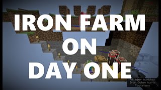 Minecraft Elegance Iron Farm on Day 1 of Survival Java 116 [upl. by Ylicis639]