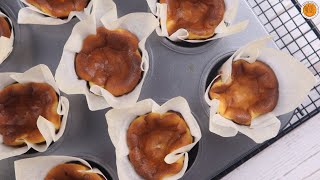 Mini Basque Burnt Cheesecake Recipe  Mortar and Pastry [upl. by Nwotna]