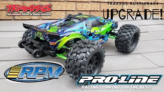 Upgrading the Traxxas Rustler 4x4 VXL Proline Badlands MX28 on new RAID Wheels [upl. by Klaus215]