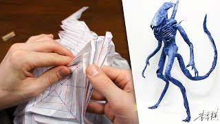 Origami Alien Tutorial 李Li Changqi [upl. by Kcirredal]