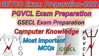 GSECL Exam PreparationGETCO Exam PreparationPGVCL Exam PreparationComputer Knowledge MCQs [upl. by Ardella]