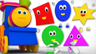 five little shapes  Kids Tv Show  nursery rhyme  Shapes Song Kids Tv  Bob The Train [upl. by Ardnod402]