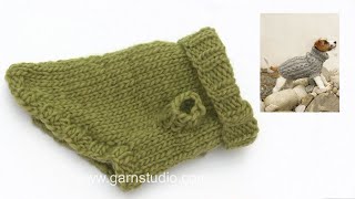 How to knit the dog coat in DROPS 10243 [upl. by Johiah]