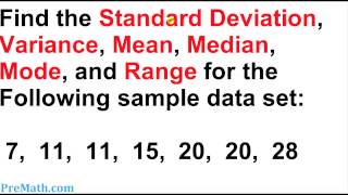 How to Find the Standard Deviation Variance Mean Mode and Range for any Data Set [upl. by Linder]