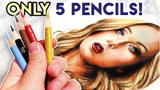 Drawing a Portrait with ONLY 5 Colored Pencils [upl. by Anderea235]