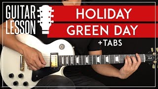 Holiday Guitar Tutorial 🎸 Green Day Guitar Lesson  TAB [upl. by Myrta]