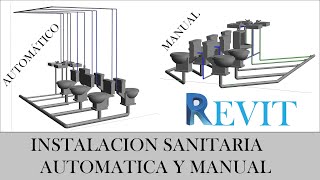 INSTALACIONES SANITARIAS AUTOMATICA Y MANUAL  REVIT  TUTORIAL [upl. by Grunberg381]