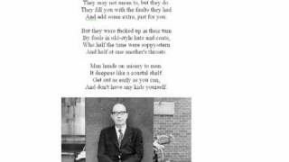 This Be the Verse by Philip Larkin read by Larkin [upl. by Ordnael]