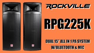 Full DEMO of the Rockville RPG225K AllInOne Dual 15” PA Speaker System [upl. by Revert851]