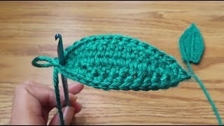 Crochet a Leaf easy amp quick [upl. by Adnical759]