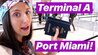 New Royal Caribbean Terminal A in Port Miami  RCI App Check In  Boarding Navigator of the Seas [upl. by Helena]