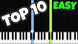 Top 10 Easy Piano Songs for the Complete Beginners [upl. by Enaillil]