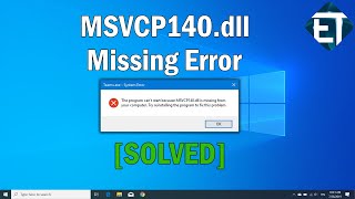 How to Fix MSVCP140dll Missing in Windows 10 8 7 2 Fixes [upl. by Blinny48]