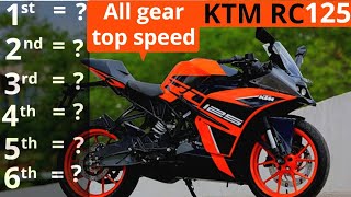 KTM RC 125 All GEAR TOP SPEED [upl. by Atikkin]