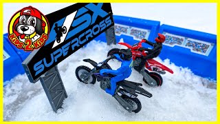 2022 SUPERCROSS TOYS RACE IN THE SNOW [upl. by Estele338]