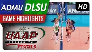 UAAP 78 WV Finals ADMU vs DLSU Game Highlights [upl. by Pru]