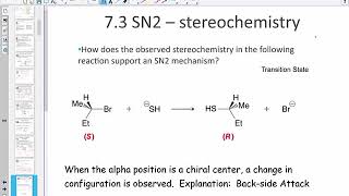 Chapter 7 Alkyl Halides Nucleophilic Substitution and Elimination Reactions Lesson 1 Part 2 [upl. by Abeh]