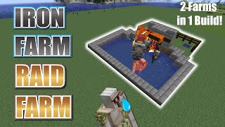 EASY Iron Farm  Raid Farm Minecraft  COMBO Farm [upl. by Nuahsak334]