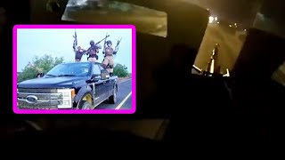 INSANE rolling machine gun battle between Mexican cops and cartel sicarios [upl. by Mosira]