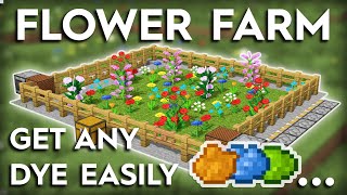 Minecraft Easiest FlowerDye Farm Tutorial  120 [upl. by Martha]