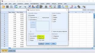 SPSS  Percentiles Quartiles 5number summary [upl. by Nani]