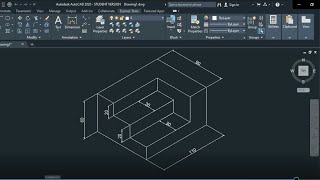 Isometric drawing in AutoCAD figure 1 AutoCAD tutorial [upl. by Nnylyma]