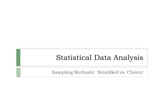 Stratified vs Cluster Sampling [upl. by Erle]