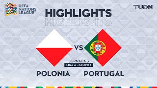 HIGHLIGHTS  Polonia vs Portugal  UEFA Nations League 2024  TUDN [upl. by Buford565]