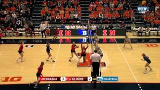 Longest Point Ever  Big Ten Volleyball [upl. by Lagas799]