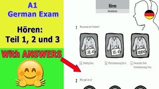 A1 German Exam Hören Teil 1 2 und 3 Goethe institut  German language [upl. by Natsirt261]