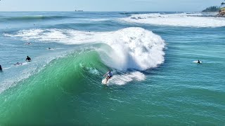 SURFING PUMPING Moffats Beach Sunshine Coast  CYCLONE SWELL [upl. by Hill]