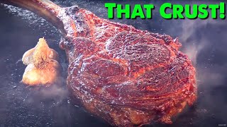 How To Cook A Tomahawk Ribeye on the Blackstone Griddle  Perfect Steak Crust  Ballistic BBQ [upl. by Cora]