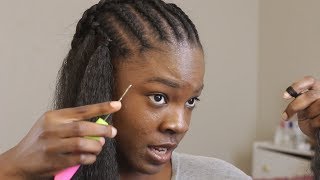 HOW TO CROCHET WITH BRAIDING HAIR Detailed Tutorial Kanekalon Crochet [upl. by Yorgerg]