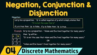 Logical Operators − Negation Conjunction amp Disjunction [upl. by Neelram523]