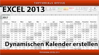 Dynamischen Kalender erstellen  Download Excel [upl. by Faletti]