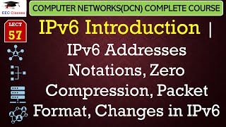 L57 IPv6 Introduction  IPv6 Addresses Notations Zero Compression Packet Format Changes in IPv6 [upl. by Skrap]