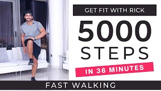 FAST Walking Workout  5000 Steps in 36 minutes  Steps at home  Walk to the Beat [upl. by Coward]