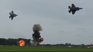 Massive DUTCH AIR FORCE DISPLAY to introduce F35 at Luchtmachtdagen 2016 [upl. by Arahas423]