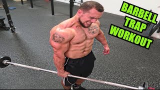 Intense 5 Minute Barbell Trap Workout [upl. by Ynove211]