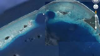 Nuclear Bomb Craters Pacific Proving Grounds from Google Earth [upl. by Ycnej]