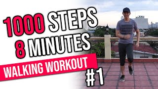 FUN 1000 Steps in 8 Minutes • Easy Home Workout • Walking Workout 1 • Keoni Tamayo [upl. by Oivalf207]