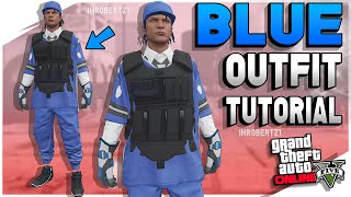 GTA 5 EASY BLUE Joggers Black Body Armor Outfit Tutorial RnG Blue Jersey Race Gloves GTA 5 Glitches [upl. by Nylaj]