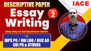 IBPS PO amp UBI LBO MAINS DESCRIPTIVE PAPER  ESSAY WRITING PART  2  Easy Way to Get Maximum Marks [upl. by Errised]