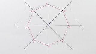 construct a Regular octagon inside a circle StepbyStep [upl. by Suu]