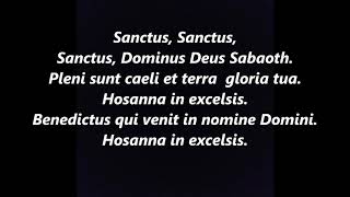 SANCTUS LATIN GREGORIAN CHANT MASS Ordinary Lyrics Words text Sing along song hymn [upl. by Ardnoid]