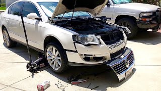 B6 VW Passat VR6 HeadlightBulb Replacement [upl. by Lleinad]