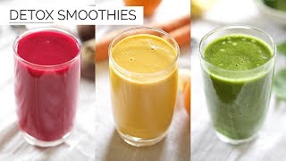 3 DETOX SMOOTHIE RECIPES  easy amp healthy smoothies [upl. by Ontine]